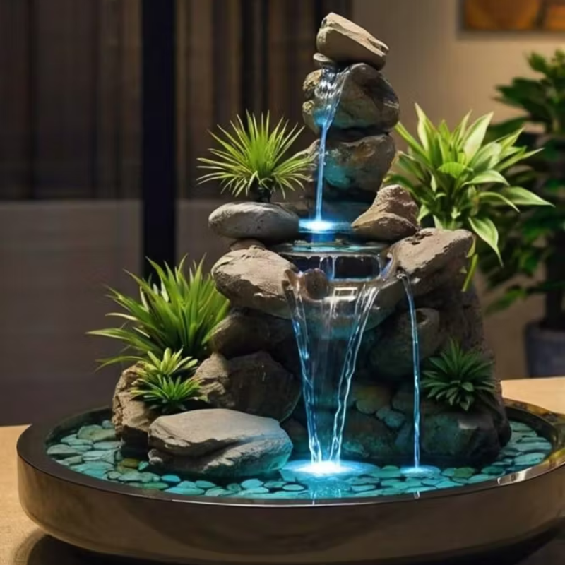 Compact Balcony Stone Fountain Unit